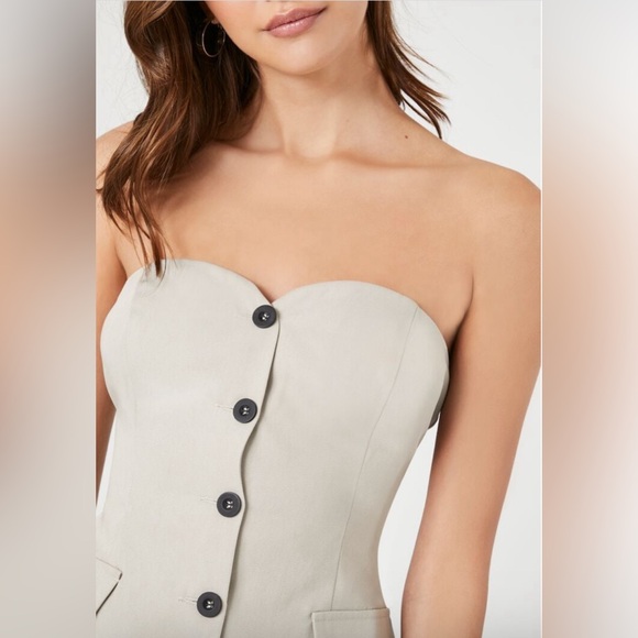 Cherry Mellow Sweetheart Button Front Tube Top - Picture 4 of 4